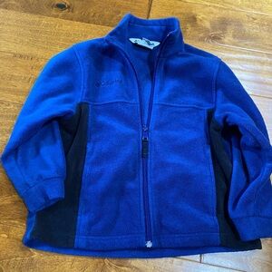 Columbia Kids Royal Blue and Black Fleece Jacket Size 6/7